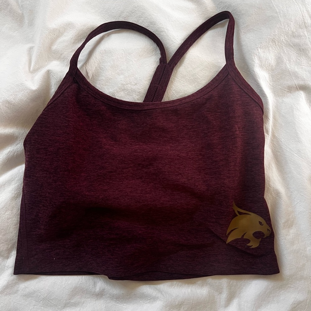 Beyond Yoga Heather Tank Maroon Texas State